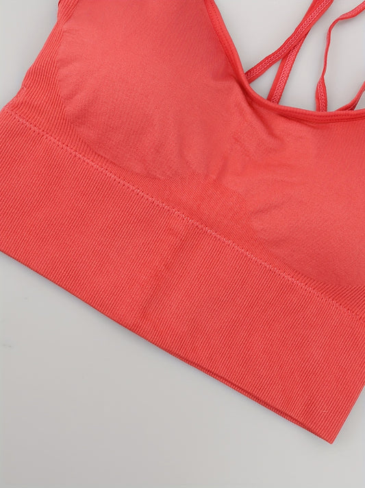 Cross Back Wireless Sports Bra Comfortable Stretchy Intimates