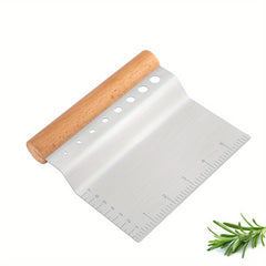 2-In-1 Stainless Steel Dough Cutter & Scraper with Peeling Hole