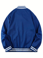 High Maintenance Varsity Jacket Men's Casual Solid Button Up Jacket