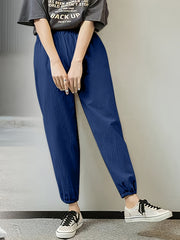  Elastic Waist Harem Trousers
