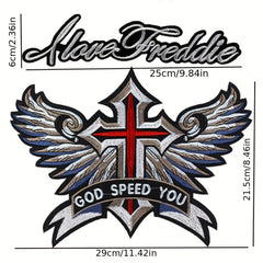 Eagle Cross Flower Embroidered Patch Sticker for Bag Clothes Coat