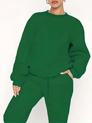  Solid Long Sleeve Top & Joggers Set
