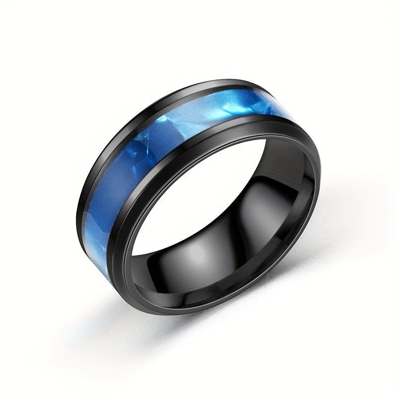 European American Men's Shell Titanium Steel Ring