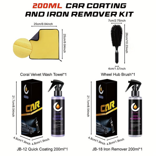 Car Coating & Iron Remover Kit 50-200ml Protect Wheels & Brake Discs