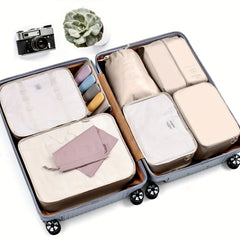12pc Solid Zipper Packing Cubes Travel Organiser Bags Set