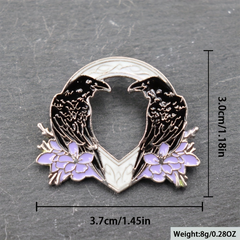 Anime Crow Flower Brooch For Men