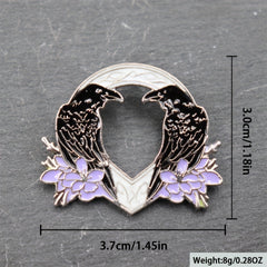 Anime Crow Flower Brooch For Men