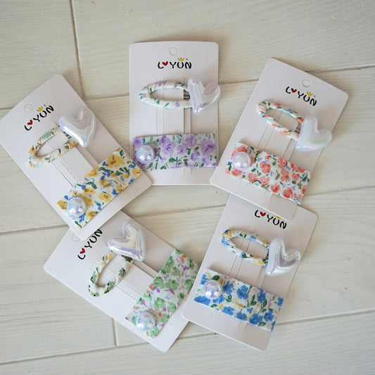Girls Floral Print Hair Clip Hair Accessories