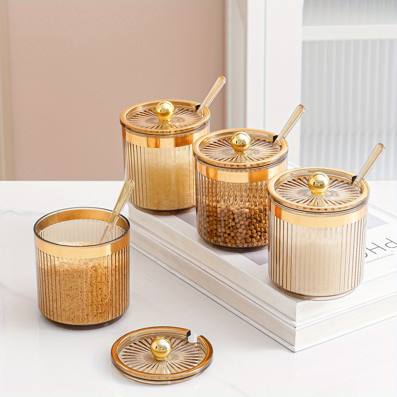 Creative Seasoning Pot with Lid for Kitchen Spice Storage
