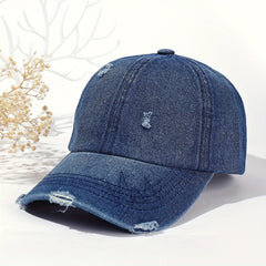 Distressed Ripped Baseball Cap Vintage Adjustable Dad Hat Casual Sun Hat