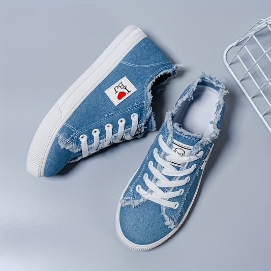 Women's Canvas Lace Up Walking Shoes Low Top Sneakers