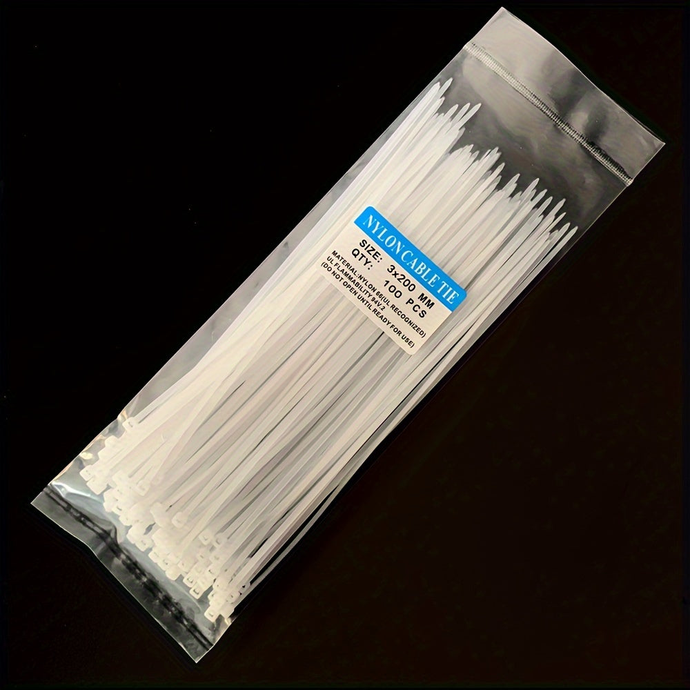 100pcs Self Locking Cable Tie With Binding Size Plastic And Binding Tape