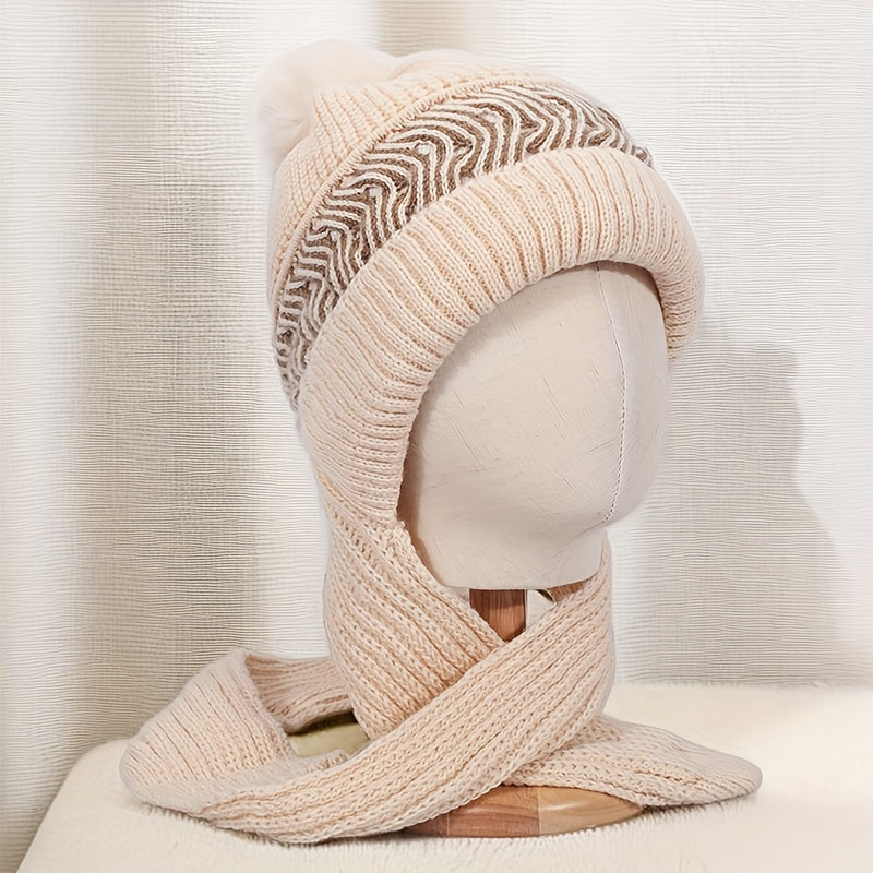 Winter Beanie Hat & Scarf Set Knitted Warmth for Men and Women