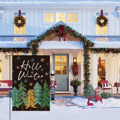 Winter Christmas Trees Snowflake Garden Flag 30 48x45 72 Cm Double Sided
