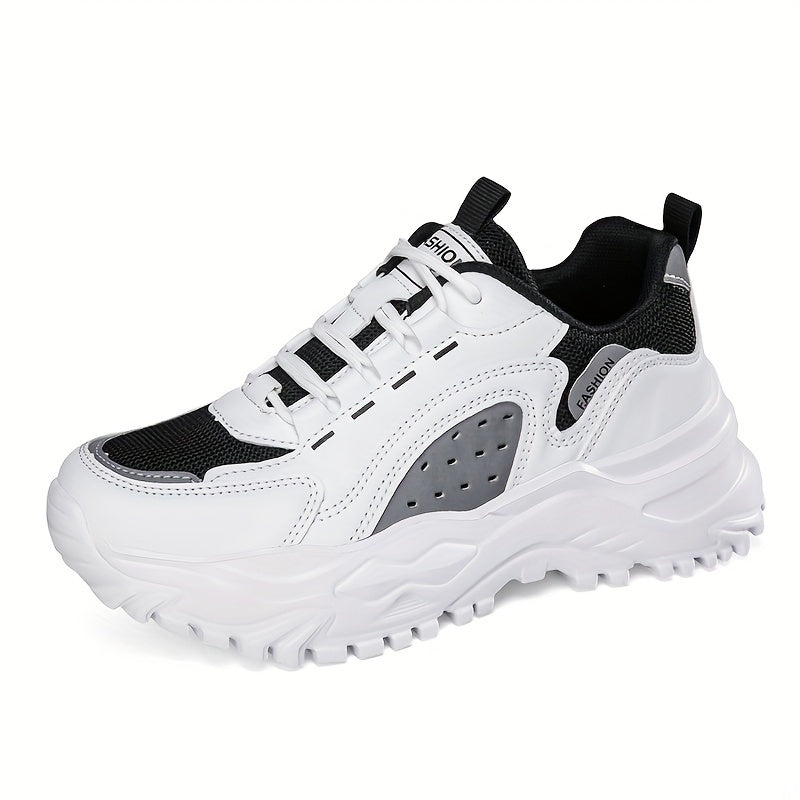 Women's Soft Sole Breathable Chunky Sneakers Lace-Up Casual Running Shoes