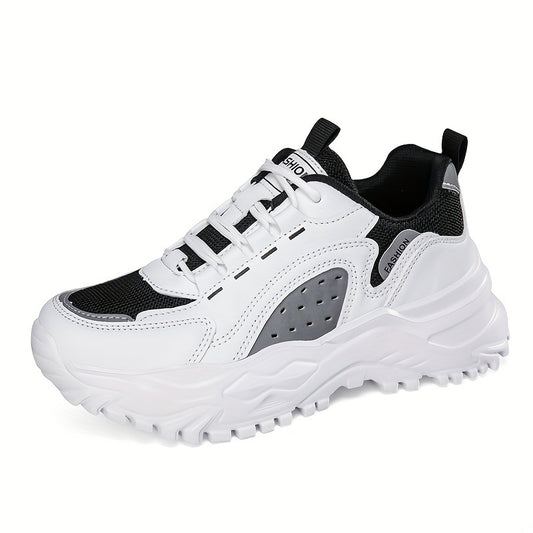 Women's Soft Sole Breathable Chunky Sneakers Lace-Up Casual Running Shoes
