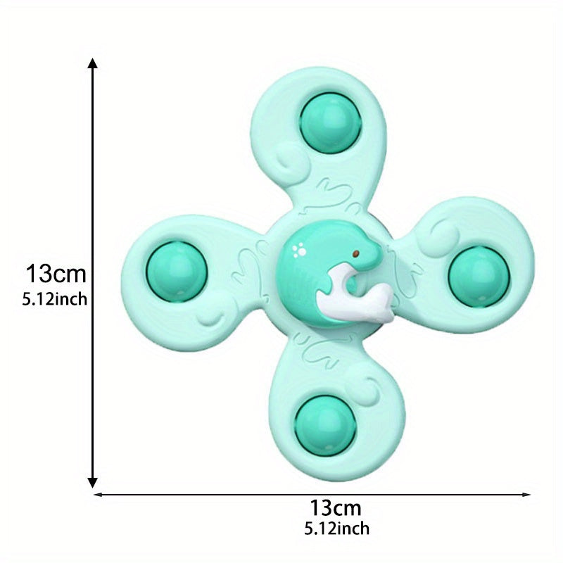 Montessori Baby Bath Toys Sucker Spinner Suction Cup Toy