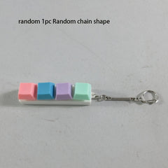 Key Fidget Keychain Multicolor Relax Toy w/ Metallic Ring