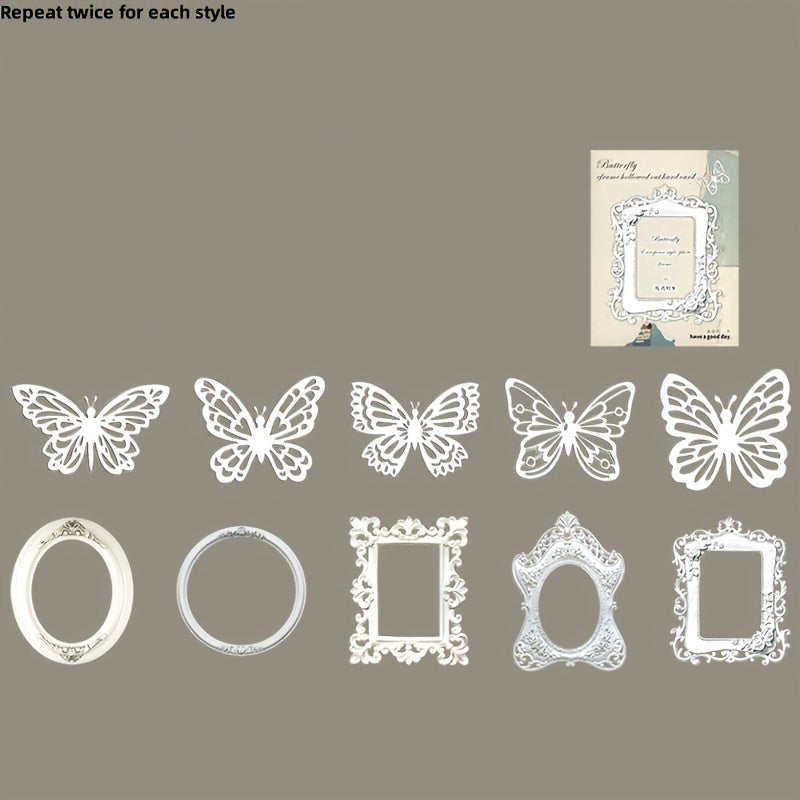 20pcs Hollow Butterfly Photo Frame European Style Journal Decoration