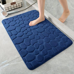 Memory Foam Bath Mat Cobblestone Water Absorbent Non Slip