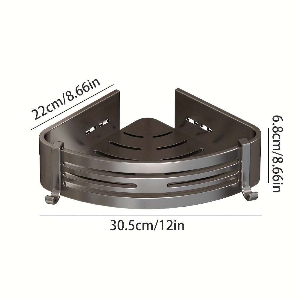 Aluminum Corner Shower Caddy Wall Mounted Bathroom Storage Rack