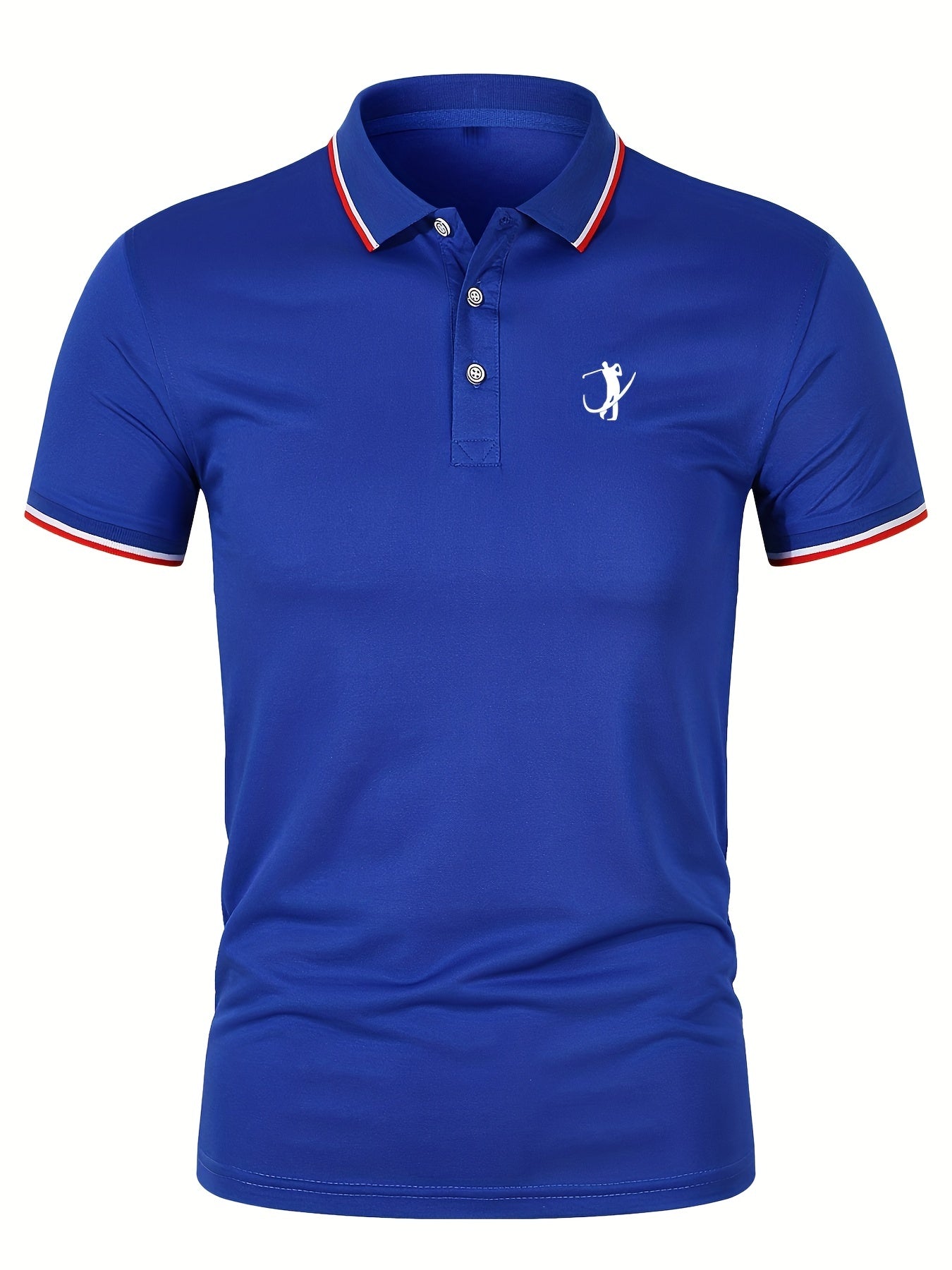 Men's Golfing Graphic Polo Shirt - Casual Stretch Lapel Button Up Polo