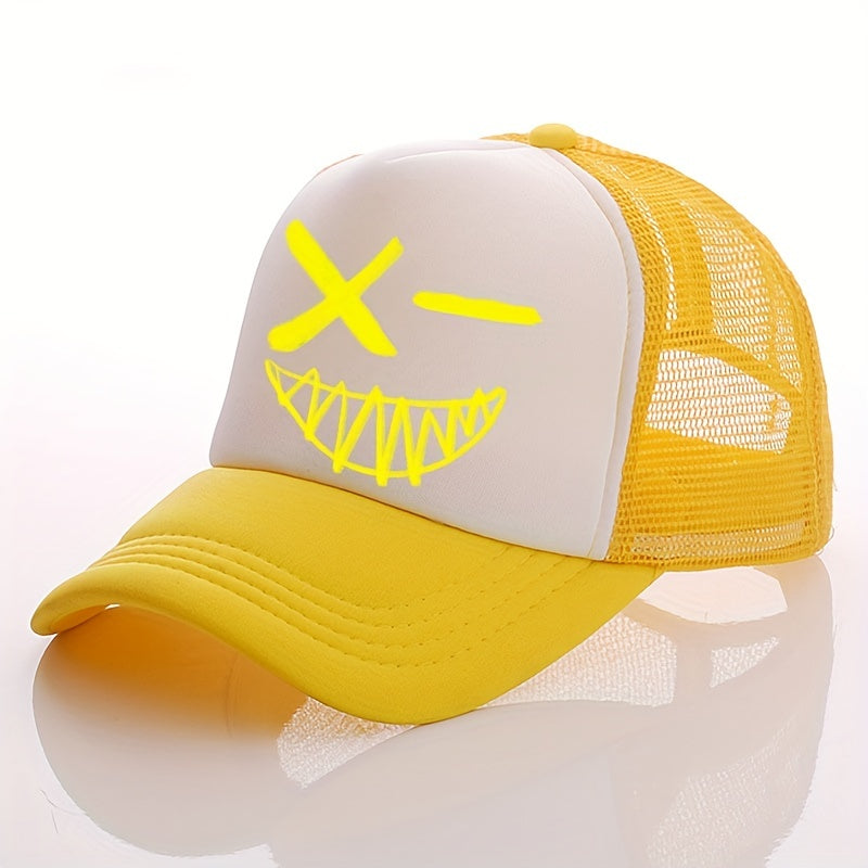 Multicolor Ghost Face Print Men's Peaked Cap Sunshade Baseball Cap