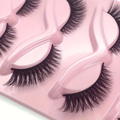 5 Pairs Fluffy Curly Cat Eye Effect False Eyelashes