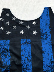 American Flag Print Pocket Overall Jumpsuit