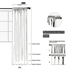 Jacquard Gauze Curtain Willow Sheer Curtain Rod Pocket Living Room Bedroom Decor