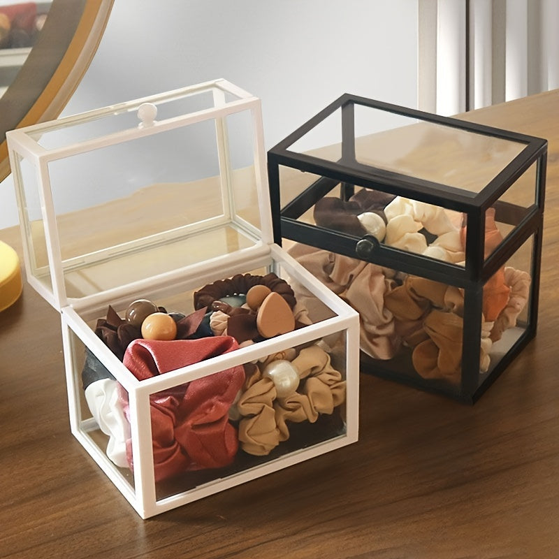 Transparent Glass Box Hair Accessories Storage