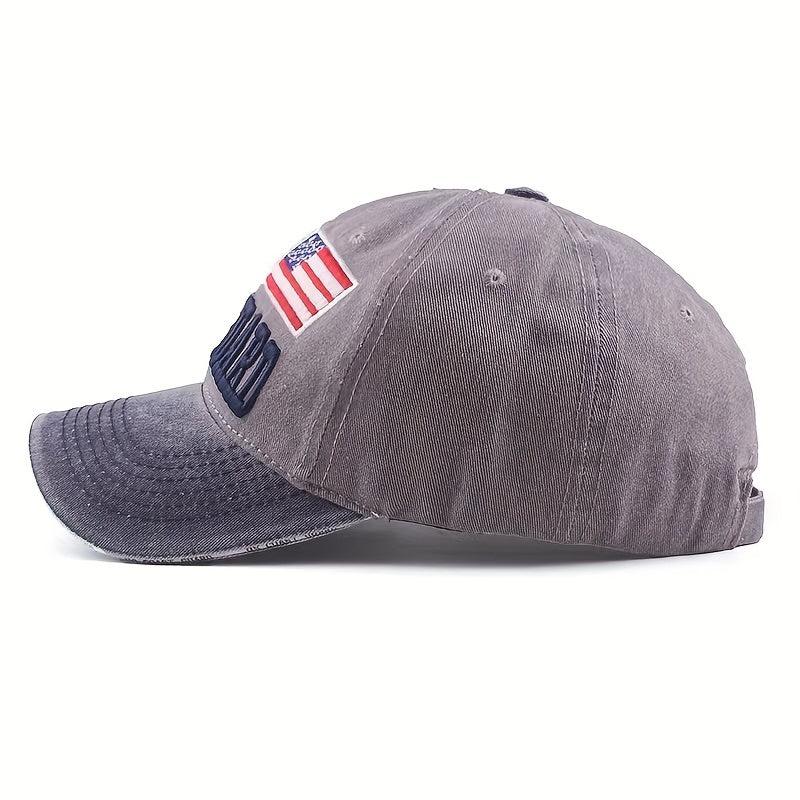 Embroidered Sandwich Brim Baseball Cap All Match Casual Peaked Cap Washed