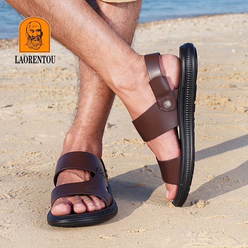 LAORENTOU Men's Non Slip Sandals Wear resistant Comfy Beach Shoes