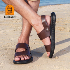 LAORENTOU Men's Non Slip Sandals Wear resistant Comfy Beach Shoes