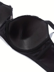  Contrast Lace Push Up Bra