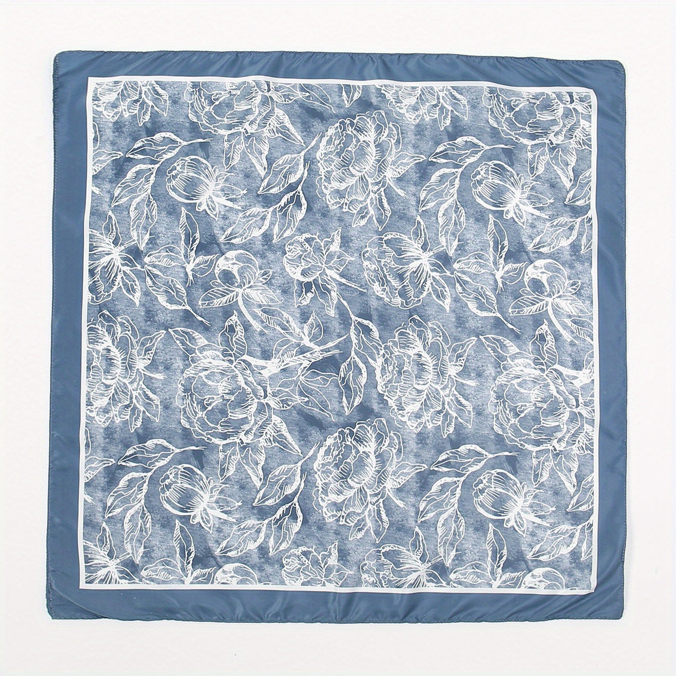 Flower Print Bandana Tie Dye Gradient Square Scarf Women