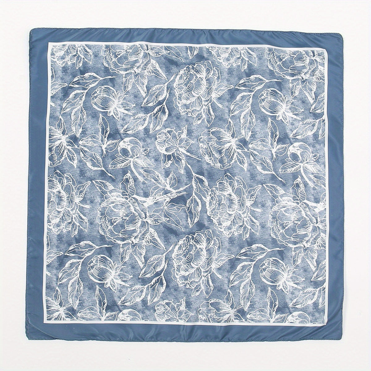 Flower Print Bandana Tie Dye Gradient Square Scarf Women
