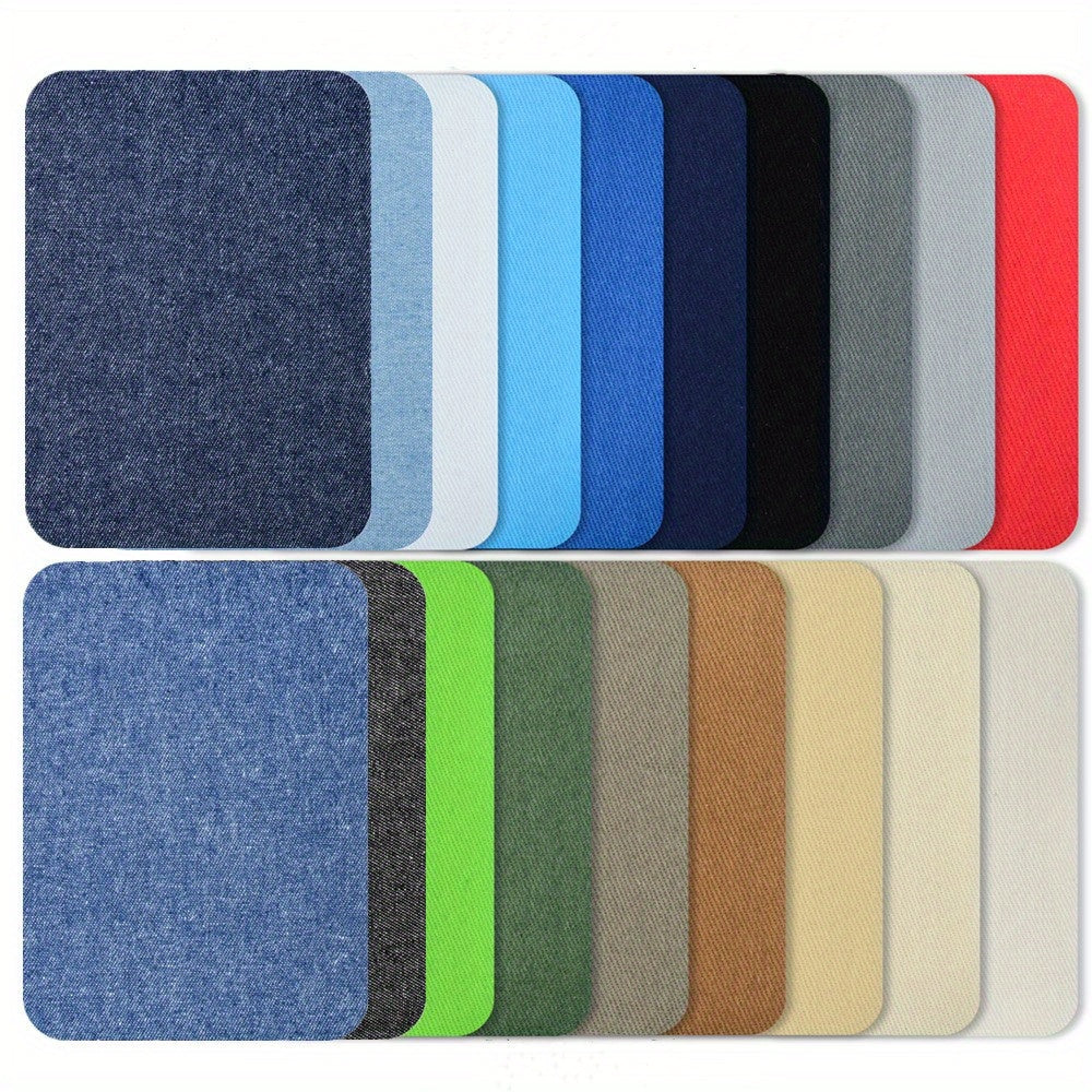 19pcs Iron On Patches Multicolor Denim Patches for Jackets Hats Bags Shoes