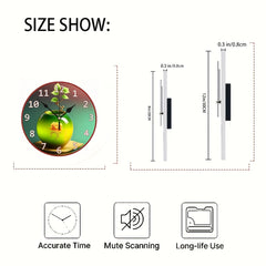 Decorative Round Wall Clock 2D Quartz Silent Desk Clock
