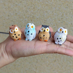 4pcs Mini Resin Owls for Fairy Garden & Bonsai Craft Decor