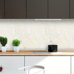 Yellow Marble Adhesive Floor Tiles Peel And Stick PVC Waterproof