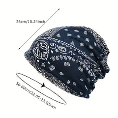 Unisex Sunshade No brim Beanies Hat With Cashew Flower Style