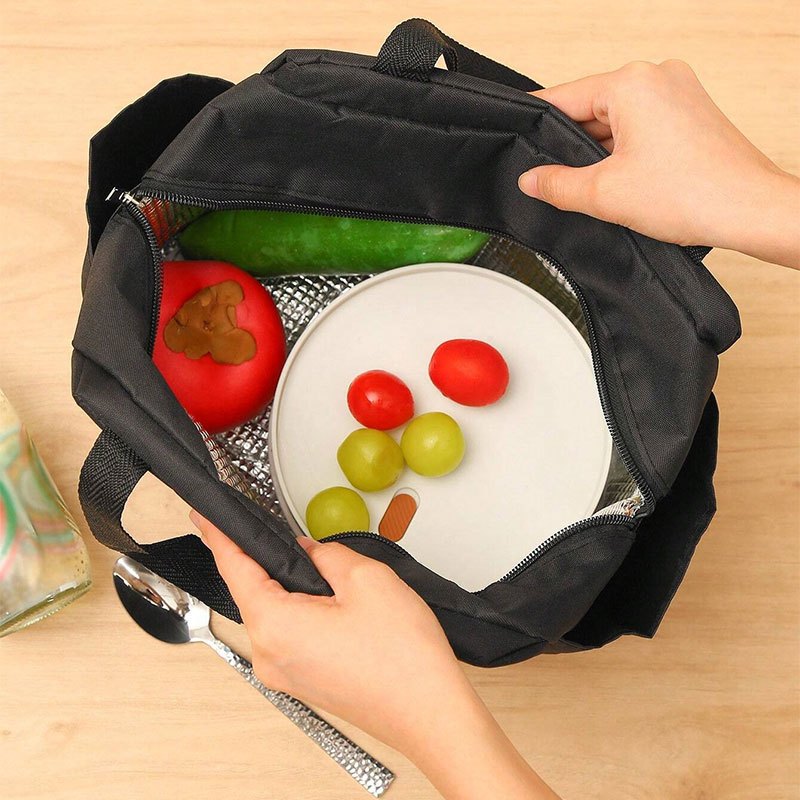 Panda Themed Insulated Lunch Bag Leakproof Oxford Cloth Aluminum Foil