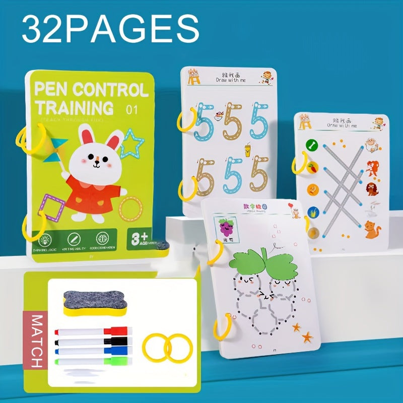 GIRLA Preschool Kids' Reusable Tracing Cards Set