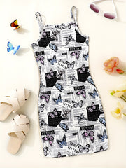 Girls Butterfly Tie Dye Cami Dress for Party Holiday