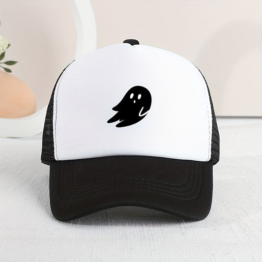 Mesh Printed Sunshade Ghost Baseball Cap For Kids