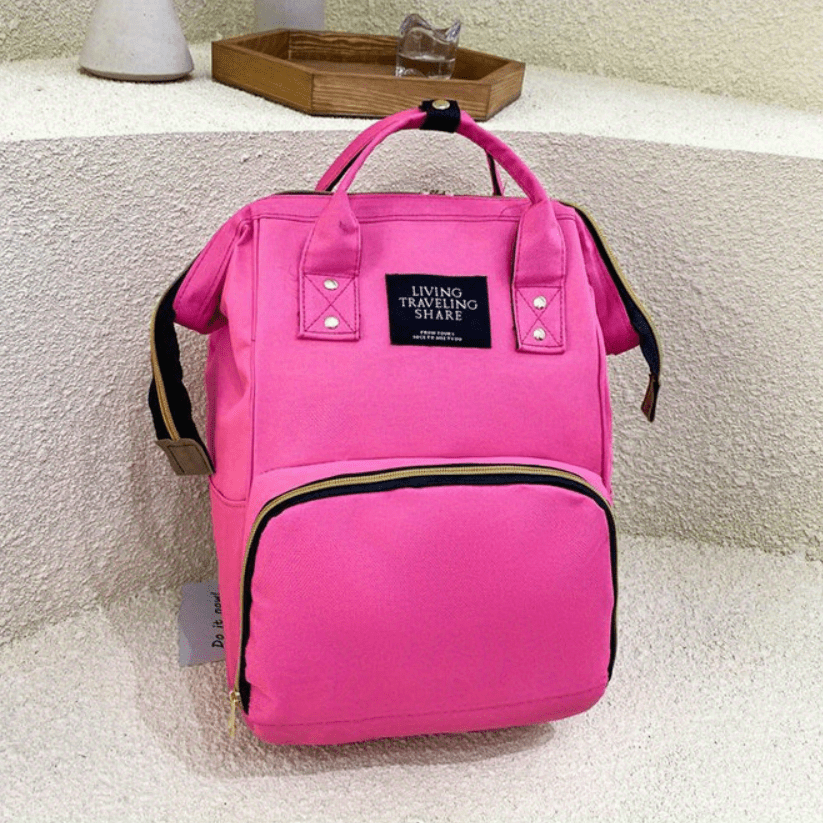 Mommy Bag Canvas Backpack Women's Bag with Bottle Bag