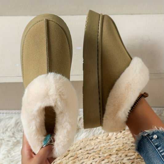 Women's Fleece Snow Boots Non Slip Wear Resistant Outdoor Ankle Boots