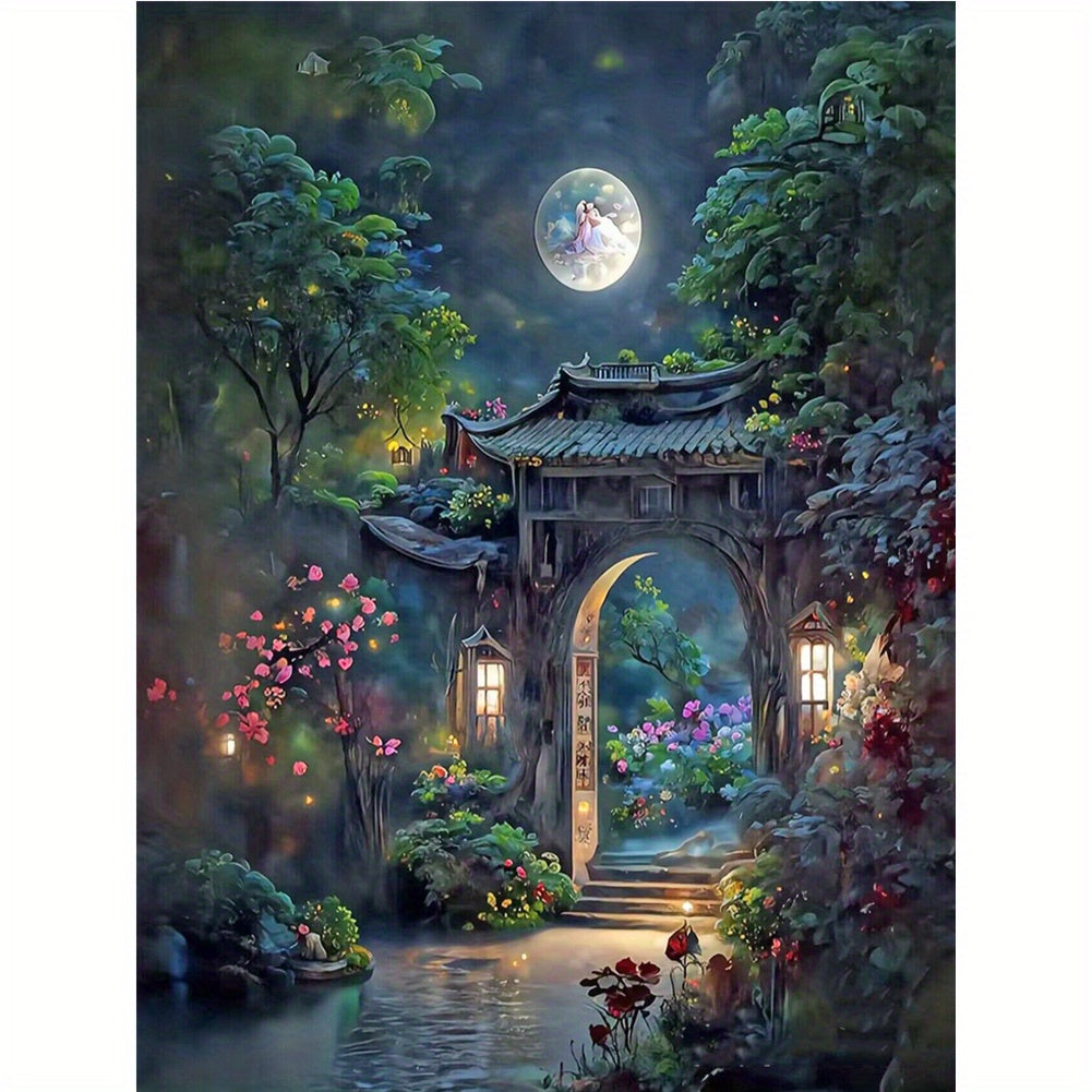 5D DIY House Landscape Rhinestone Embroidery Painting for Home Decoration