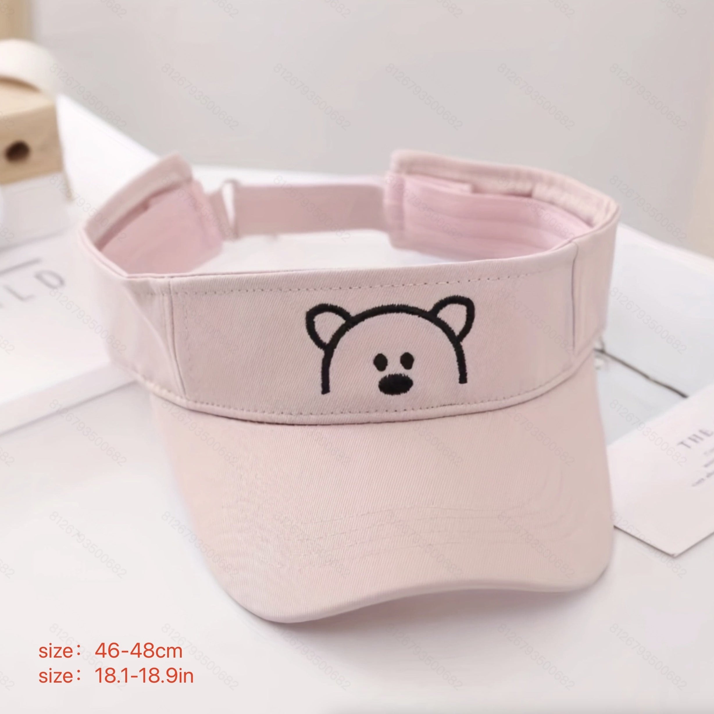 Kid's Casual Sun Hat w/ Embroidered Bear Pattern